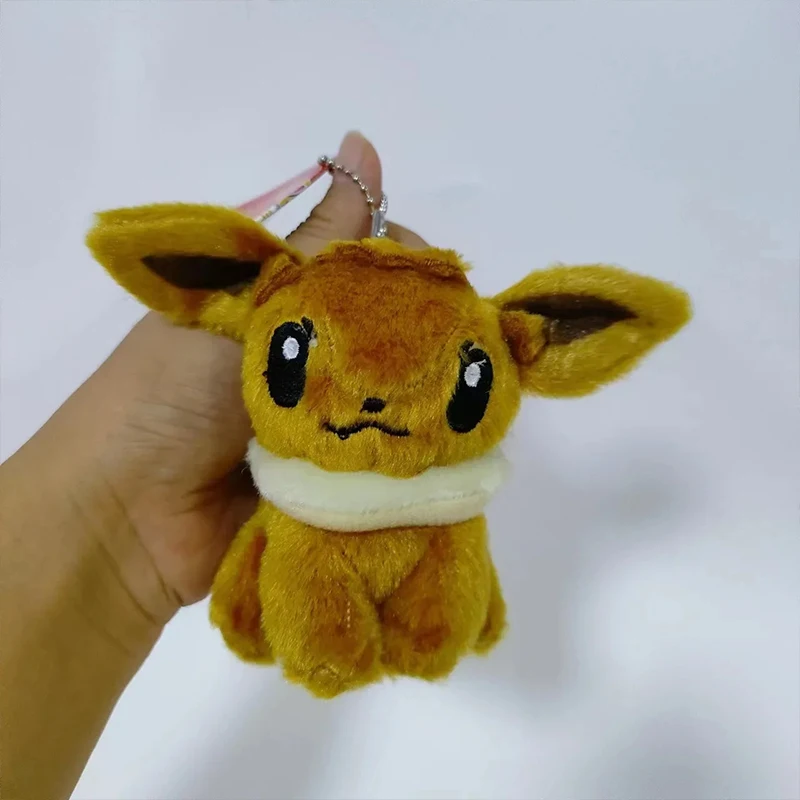 

10pcs/Lot Pokemon Eevee 12cm Plush Stuffed Toys Doll Toy Keychain Pendant For Gifts Kids Toys School Bag Decoration Pendant