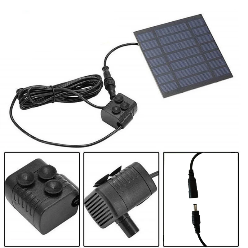 Solar Garden Fountain Pump with 6 nozzles for Poultry baths Ponds Gardens