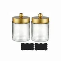Farmhouse Decor Qtip Holder Dispenser for Cotton Swabs, Cotton Pads, Clear Plastic Apothecary Jar for Bathroom Canister Storage 2