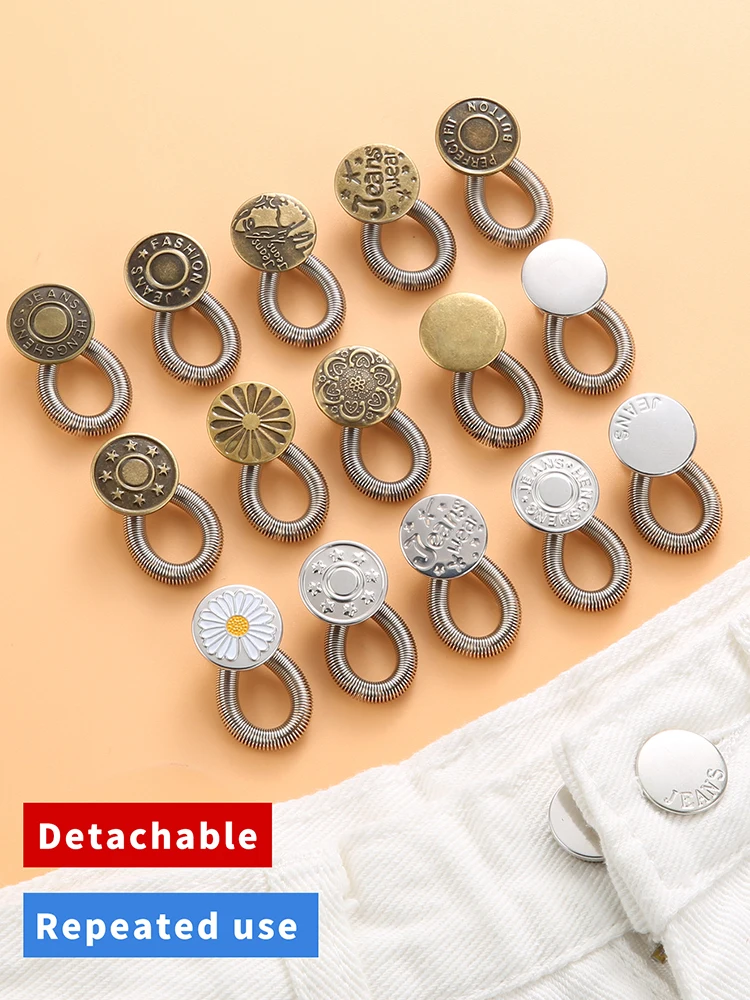 2/5/10pcs denim pants buttons, slightly enlarged waist, adjustable and detachable buttons, pants waist extension buttons 4