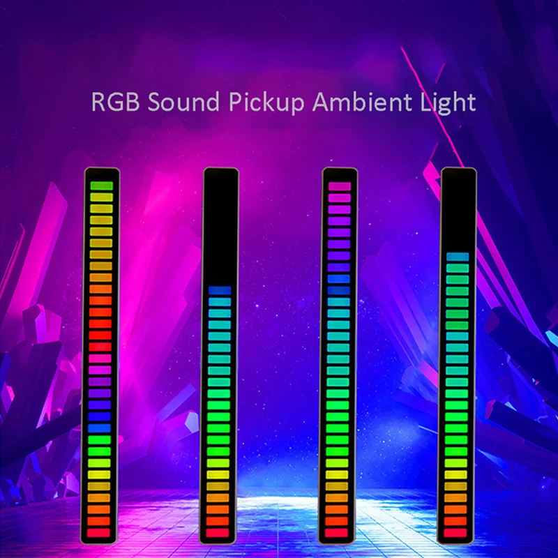 자동차 LED 사운드 컨트롤 라이트 바, RGB 앰비언트 픽업 리듬 램프, 음악 USB 조정 가능, 자동차 가족 파티용