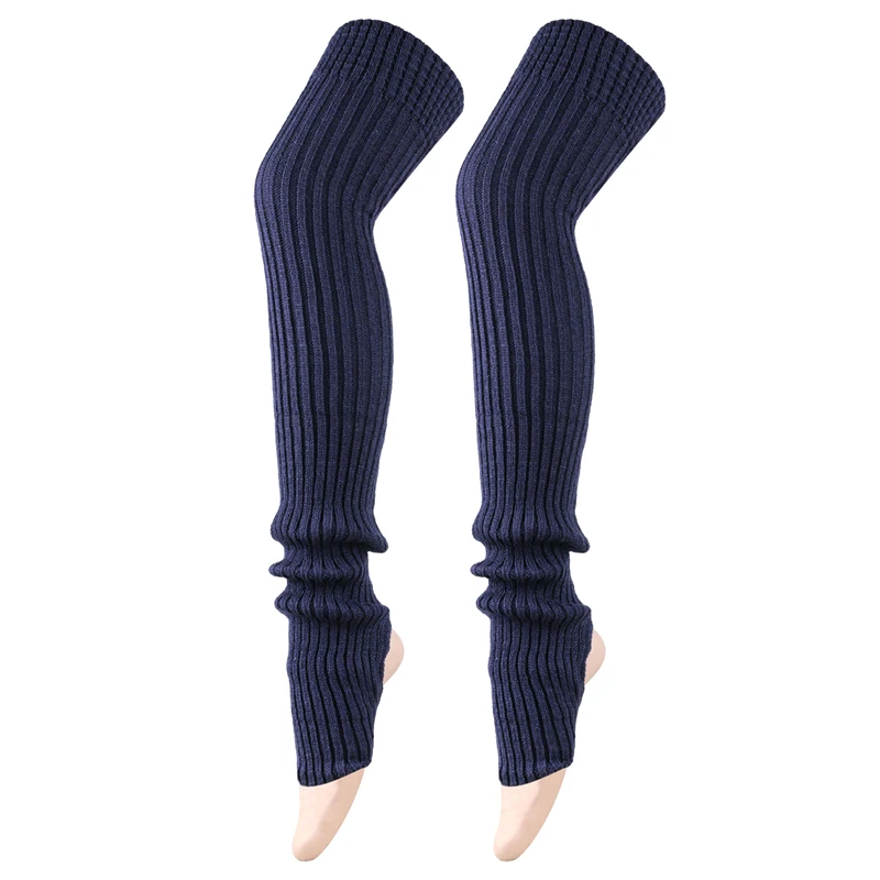80 cm Frauen Beinlinge Winter Mädchen Weibliche Bein Abdeckung Für Gym Fitness Gestrickte Wolle Dance Ballett Yoga Lose Socken lange Strumpf – Detail 16