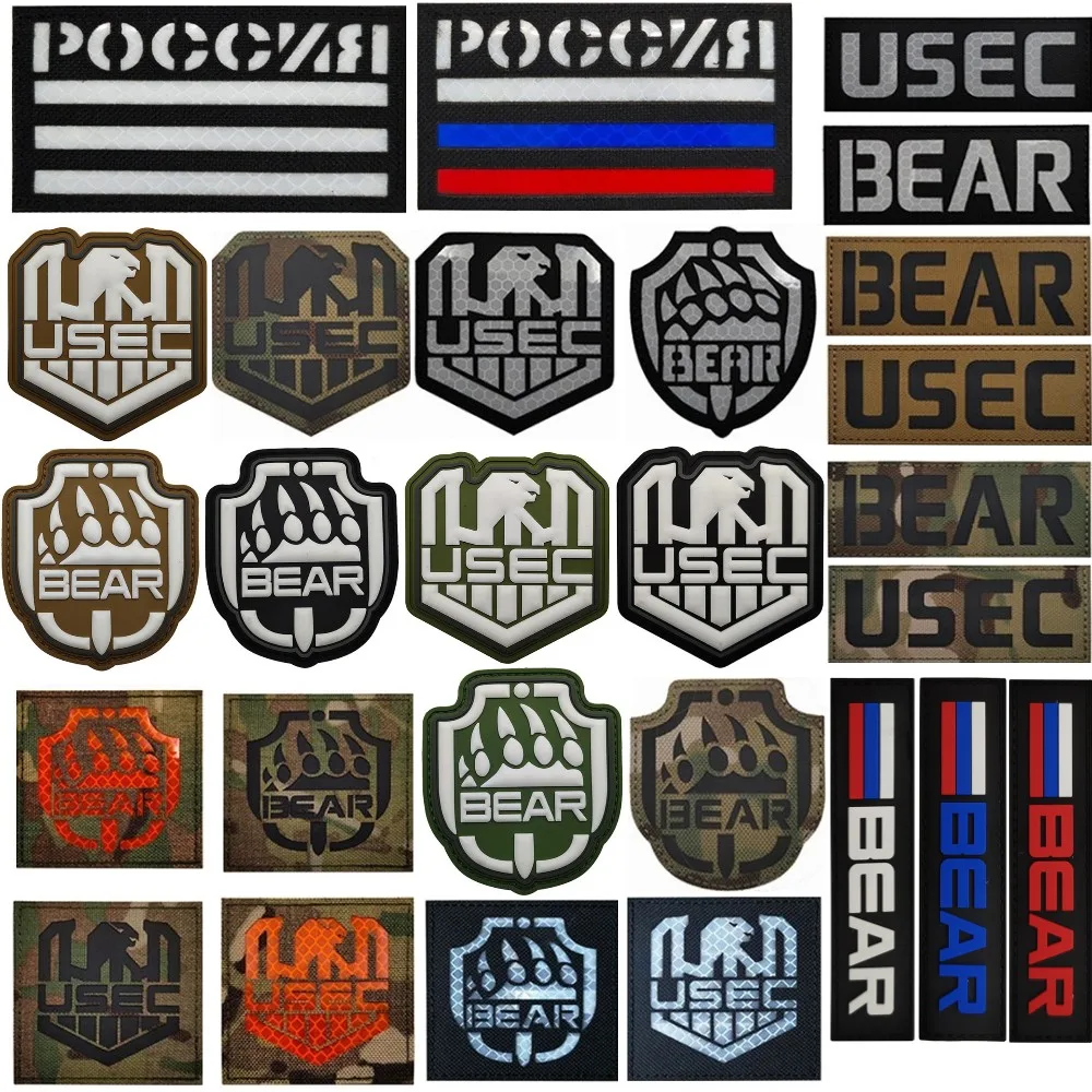 Russian Reflection Patches for Clothing Luminous Bear Claw Tactical