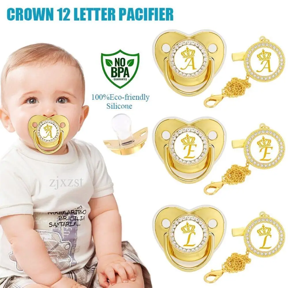 26 letters baby soother newborn teething toys 0-3 years old with chain clip food grade does not lose color