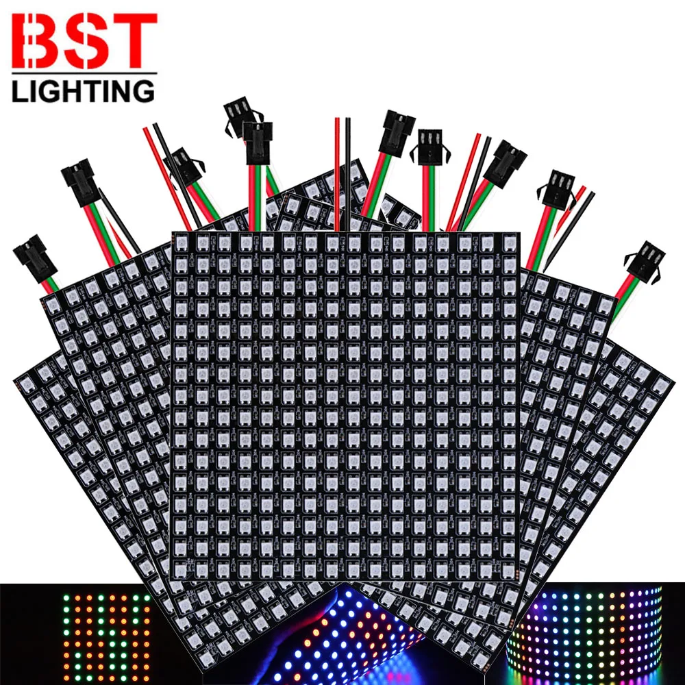 1-5Pcs-WS2812B-RGB-LED-Digital-Flexible-Einzeln-Adressierbaren-Panel ...