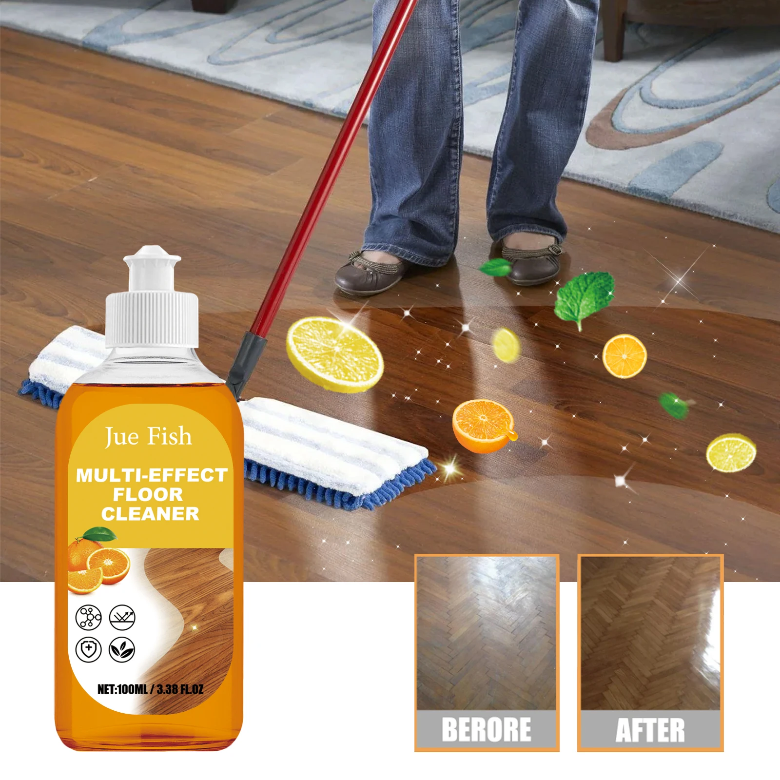 Wood Floor Brightening Cleaner Wood Stain Remover Floor Cleaning Polishing Liquid Repair Scratch Decontamination Cleaner