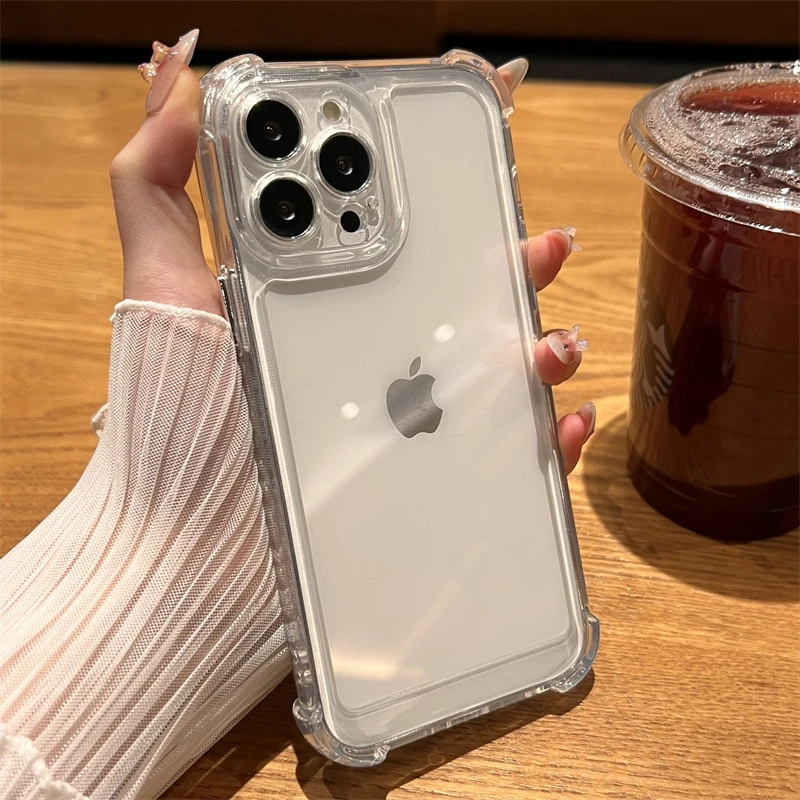 รูปสินค้า เคสใสกันกระแทกหรู สำหรับ iPhone 17 16 15 14 13 12 11 Pro Max 7 8 Plus