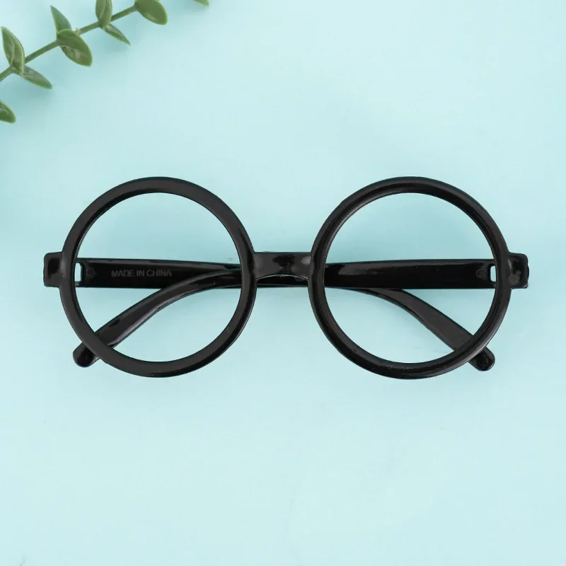 Black Round Frame Harriese Magician Boy Glasses Halloween Lensless Potter Party Eyeglass Frame Stage Performance Prop Supplies