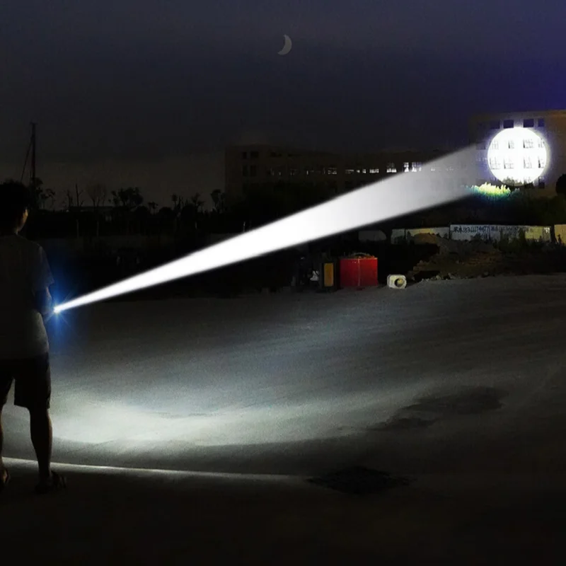 고출력 LED 손전등 C타입 충전식 휴대용 초강력 LED 토치 램프, 야외 비상 캠핑 낚시 랜턴