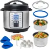 9-in-1 Total Package Instant Programmable Pressure Cooker, 6 Quart, Deluxe Accessory kit, Recipes, Pressure Cook 1