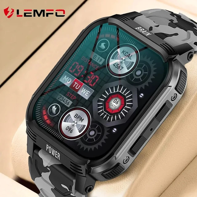 LEMFO 1.85 Outdoor Military Smart Watch Men Bluetooth Call Smartwatch  orologi Fitness impermeabili per Xiaomi Android IOS - AliExpress