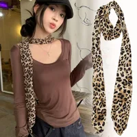 Leopard Print Scarf Retro Polka Dots Women Tie Multifunction Hair Band Bags Handle Decoration Long Scarfs Fashion Accessories 1