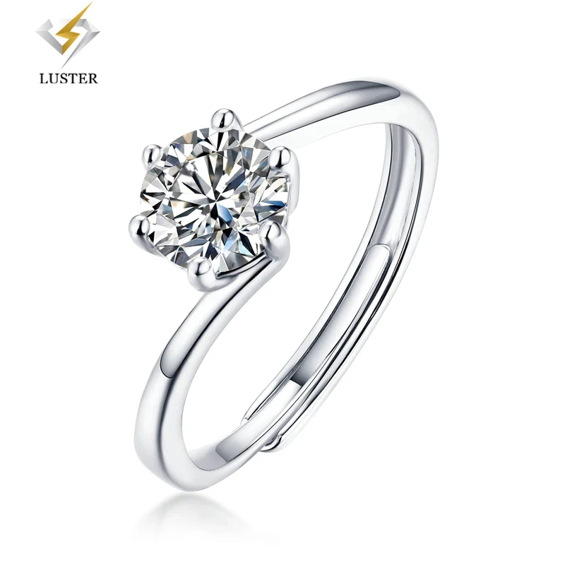 

LUSTER Регулируемый Φ 925 серебро 0.5ct/1ct/2ct/3ct D VVS1 помолвка свадьба с национальным сертификатом для женщин