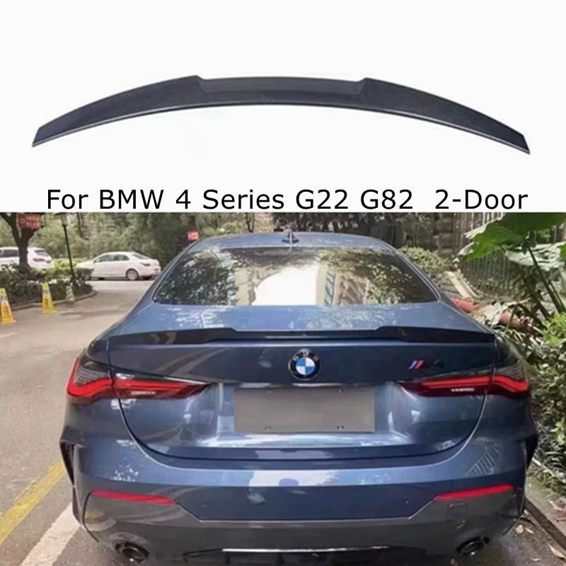 

For BMW 4 Series G22 G82 430i 2-Door M4 Style Carbon fiber Rear Spoiler Trunk wing 2020-2022 FRP Glossy black Forged carbon