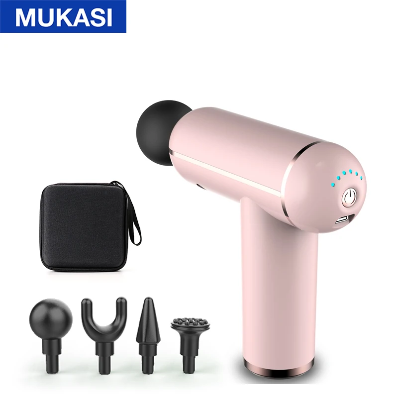 MUKASI LCD Display Massage Gun Portable Percussion Pistol Massager For Body Neck Deep Tissue Muscle Relaxation Gout Pain Relief 24