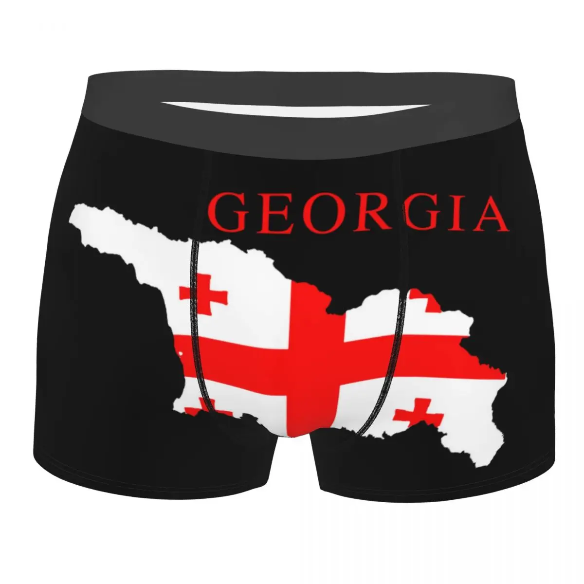 

Men Boxer Shorts Panties Georgia Country Map Flag Soft Underwear Male Funny S-XXL Underpants