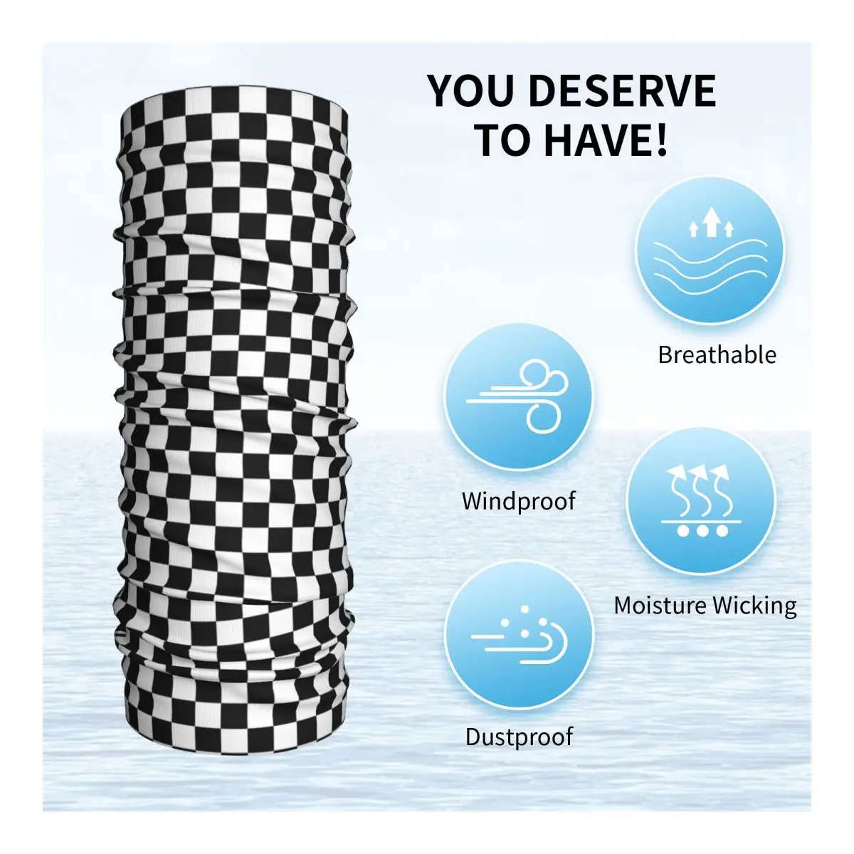 Cycling Bandana Ska Stripes Bandana Neck Cover Checkerboard Geometric Striped Balaclavas Mask Scarf Headband Cycling Unisex Adult Breathable
