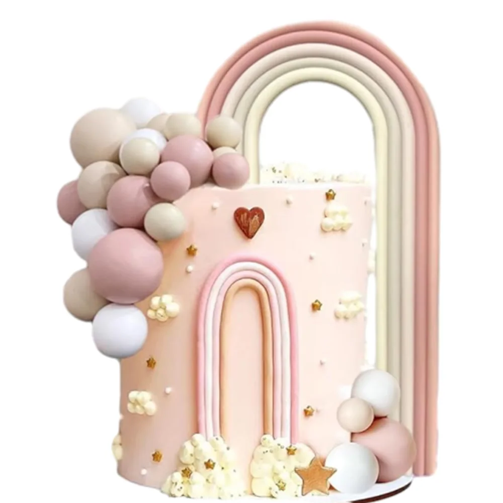 Colorful Rainbow Cake Toppers for Weddings, Baby Showers, and Birthday Parties