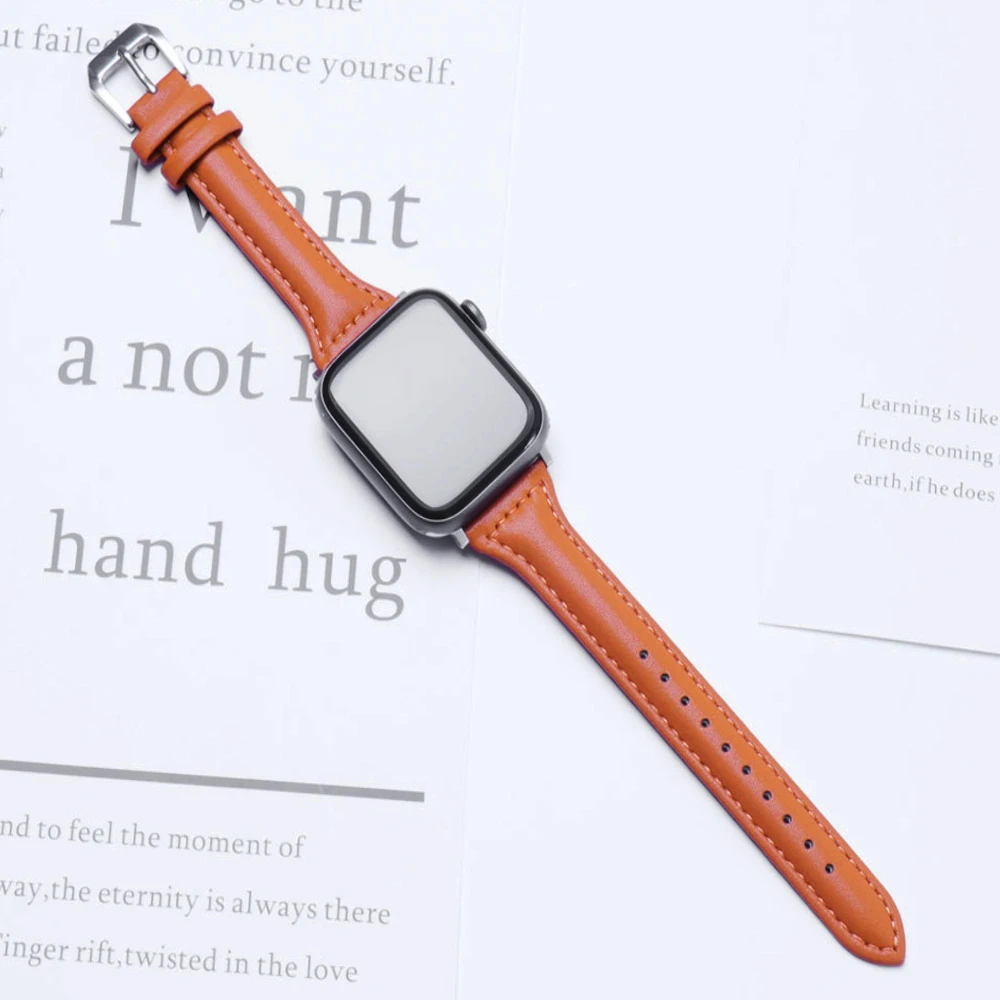 ตัวเลือกสินค้า สายนาฬิกาหนังบางสำหรับ Apple Watch ทุกรุ่น