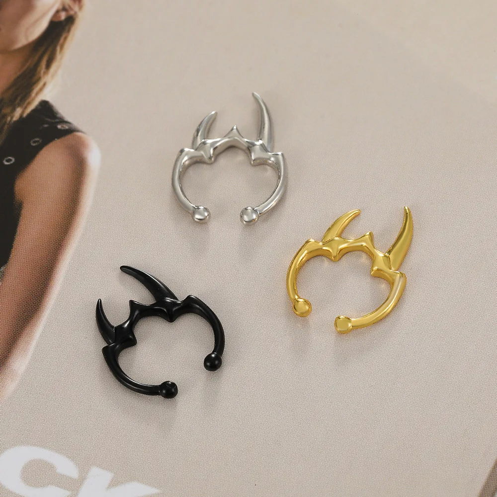 Nose Hoop Devil Horn Septum Ring 1PC Gothic Irregular Horn Nose