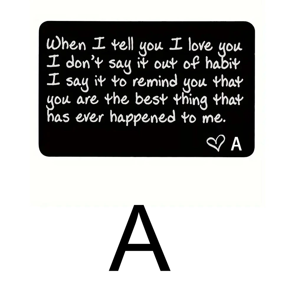 Personalized Aluminum Love Note Wallet Card - Thoughtful Keepsake Gift