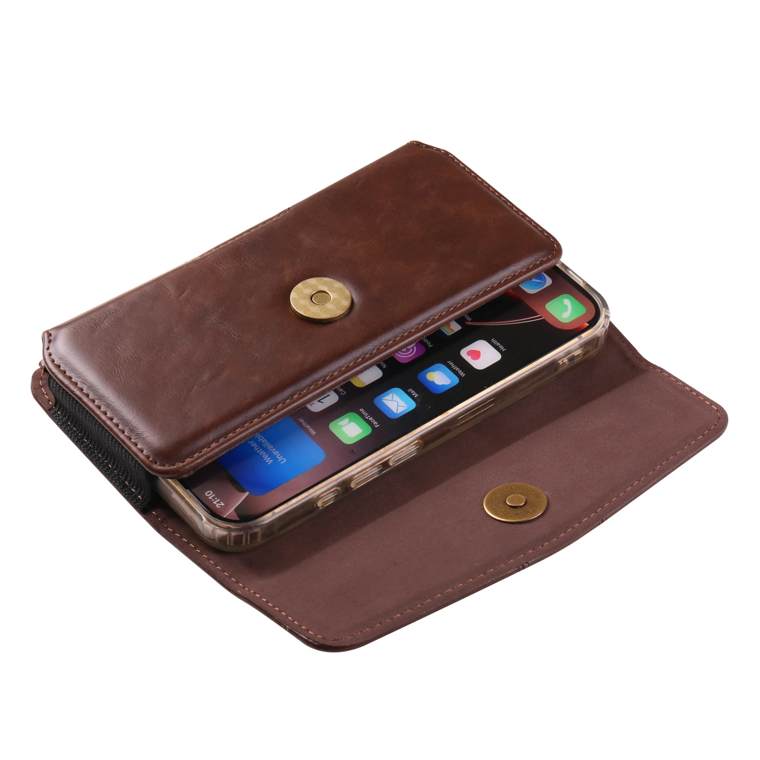FULAIKATE Horizontale Universal-Handytasche aus Leder, Hüfttasche mit Kartensteckplatz für Samsung Galaxy S25 Ultra, iPhone 17 Pro Max, Herren – Detail 18