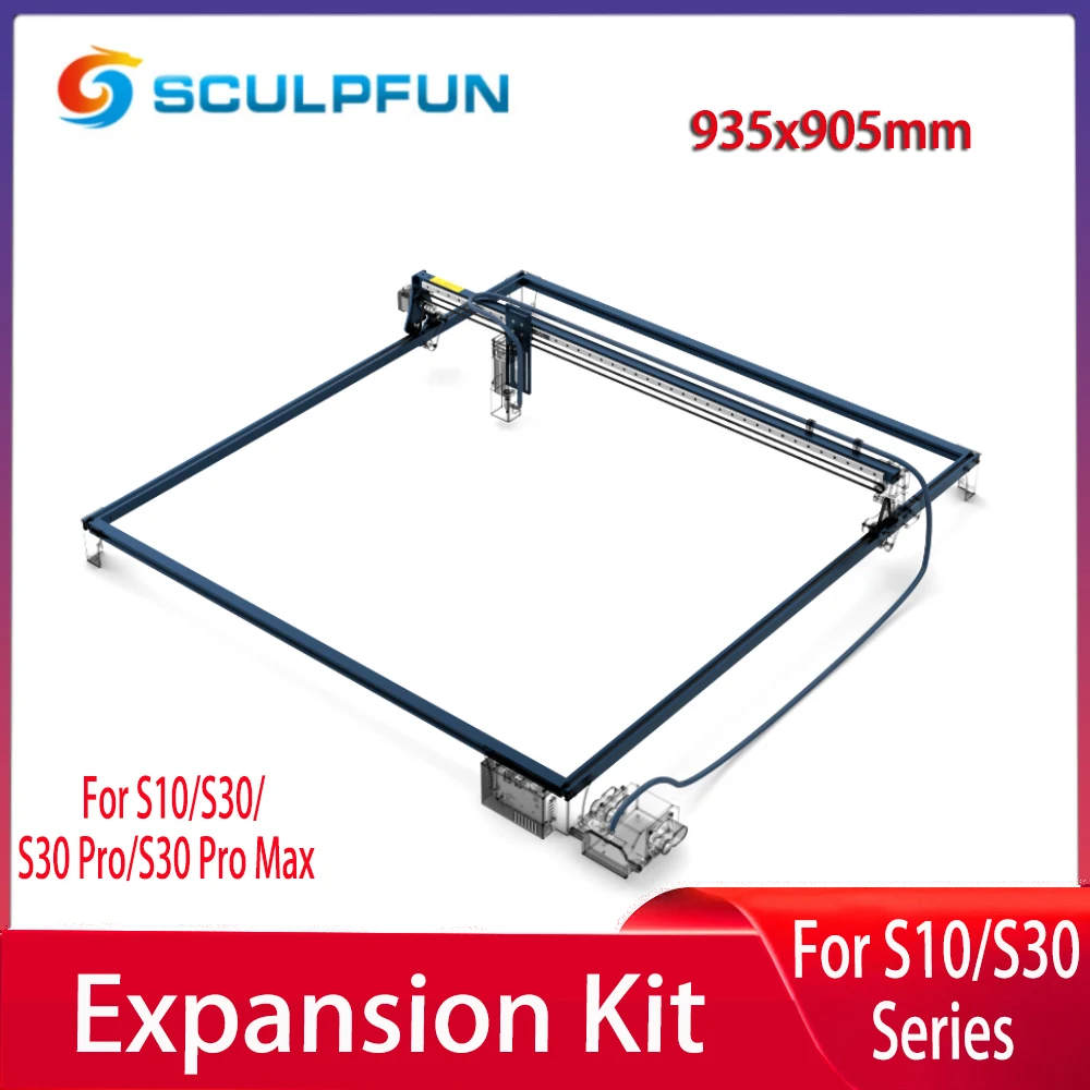 SCULPFUN S10/S30 Series Engraving Area Expansion Kit for S10/S30/S30  Pro/S30 Pro Max 935x905mm Engraving Area Directly Installed V-Slot Aluminum  Shaft XY-axis Extension Kit 