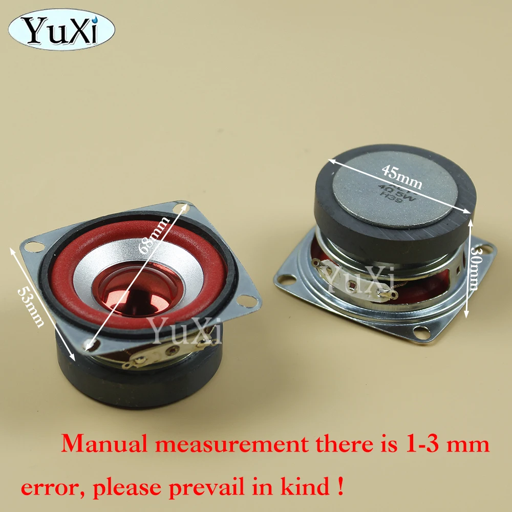 1Pc 5W 4Ohm Full-frequency Speaker Square Bluetooth Audio Radio External Magnetic Loudspeaker 3W 4Ohm 53MM