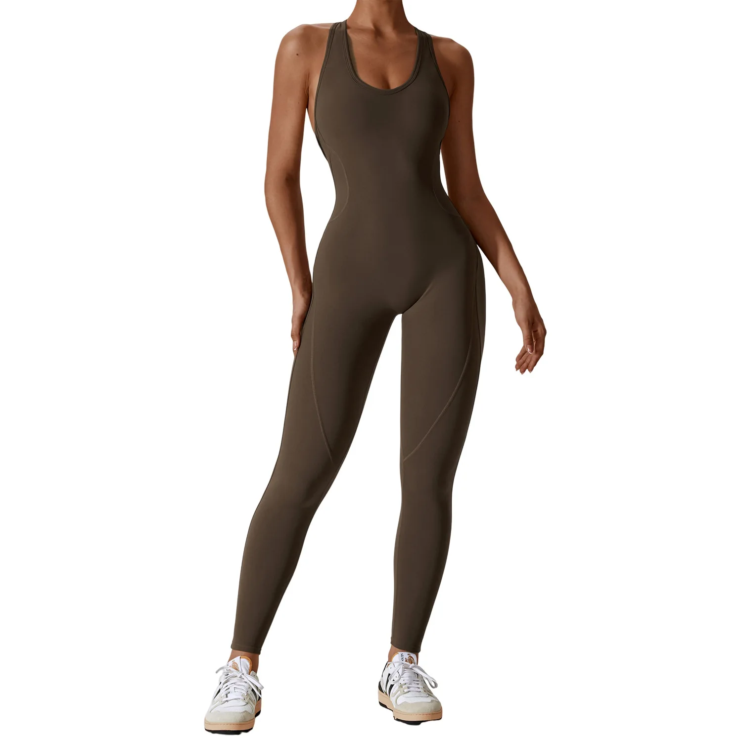 Tight fitting, hollow, and beautiful back yoga suit for women, high elasticity integrated body yoga suit for women