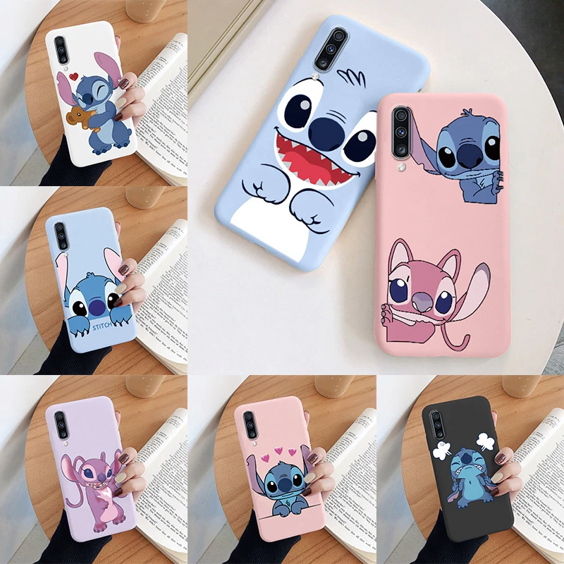 Per Samsung Galaxy A70 A50 A50S A30S Camera Protect Soft Cover Silicone Cute Cartoon Lilo Stitch Case Funda Per Samsung A 50 Bag