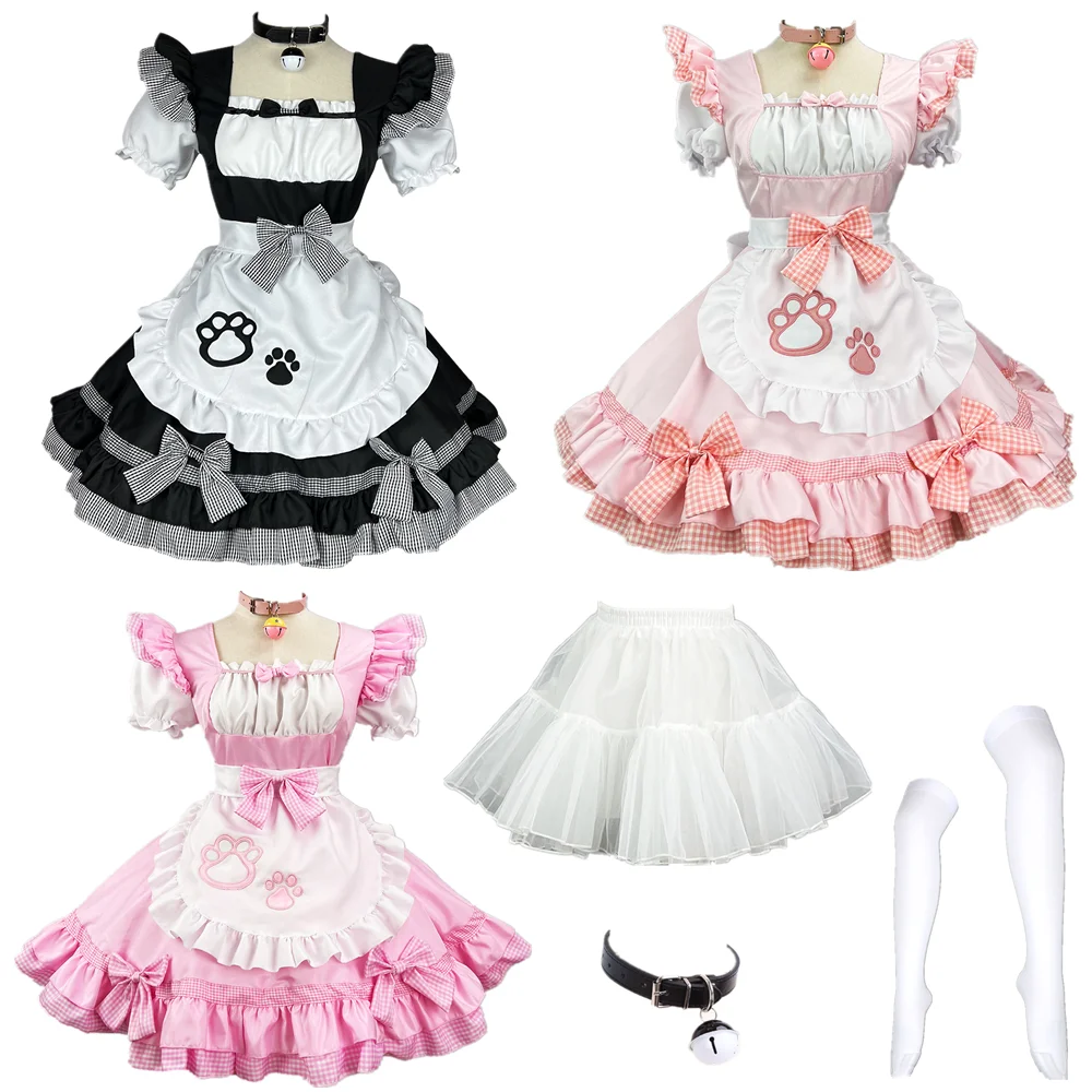 

Взрослый Аниме, одежда японской горничной, черное платье горничной, женское сексуальное платье