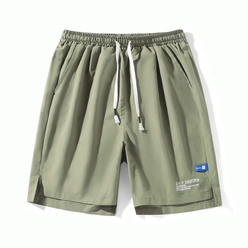 Men's Korean Fashion Letter Print Loose Straight Short Pants Summer Casual Breathable Sports Basketball Beach Shorts Ropa Hombre