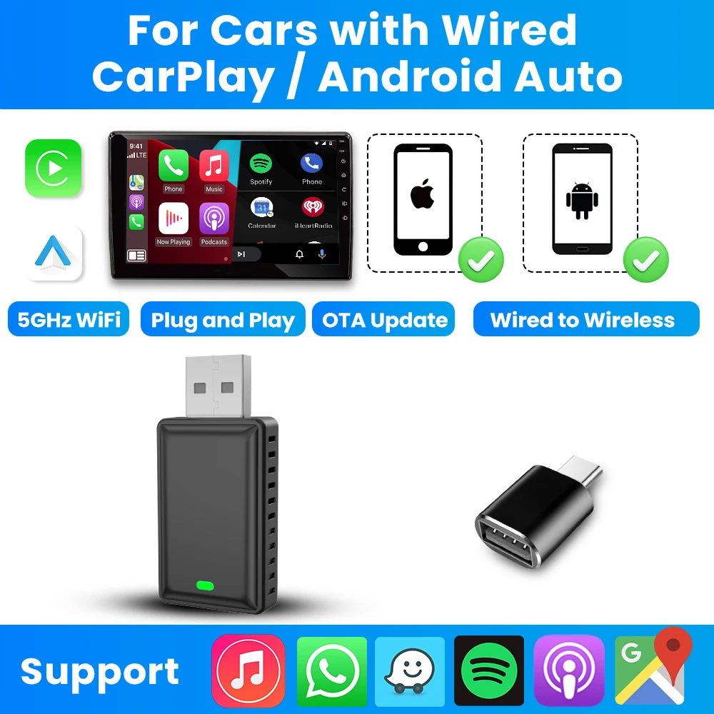 Adattatore Wireless Per CarPlay E Android Auto - Plug & Play Per Auto Dal 2016 - Foto 8