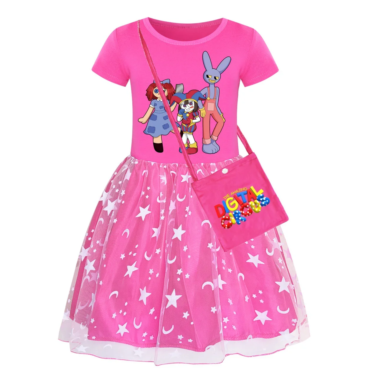 Girls Dress The Amazing Digital Circus Casual Children Skirt Fashion Printed Pomni Cartoon With Bag Spring Summer