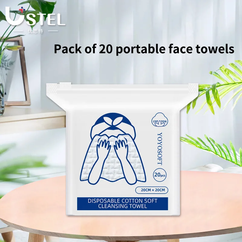 USTEL Portable Travel Face Towel Disposable Clean Nurse Tissue Towel