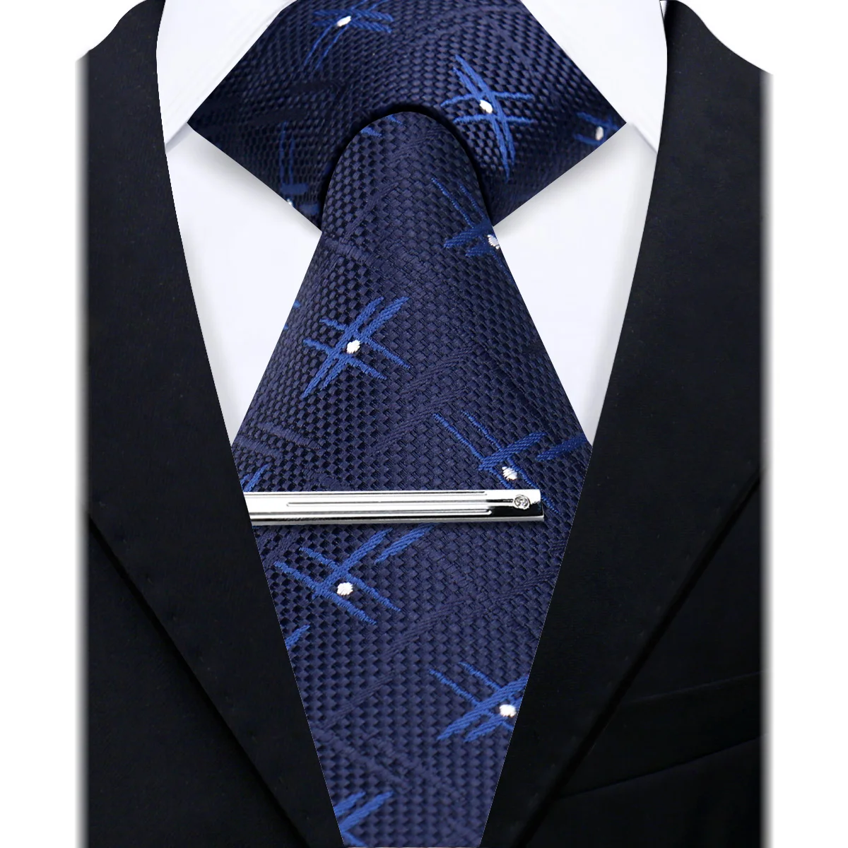 Neck Tie And Tie Clip Two Pieces Set For Men Luxury Wedding Business