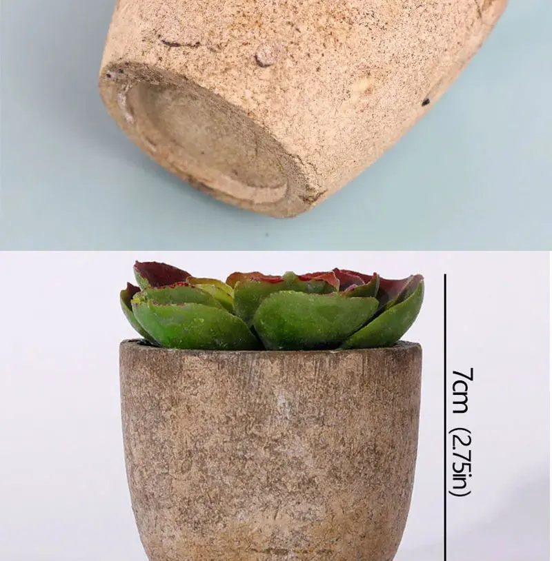 Mini Artificial Succulent Plants - Small Evergreen Pot Decor for Home and Office