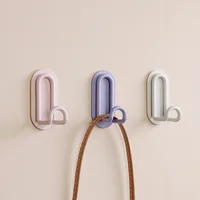 Punch-free Metal Hook Strong Viscose Adhesive Hook Load-bearing Door Back Wall Bathroom Kitchen Key Seamless Nail Clothes Hanger 2