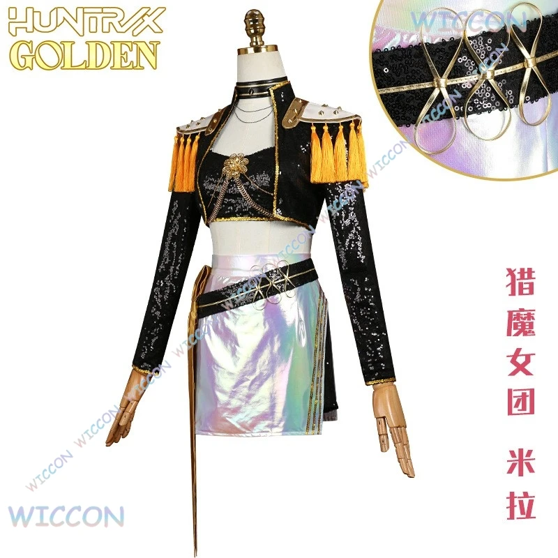 Costume Cosplay Anime Hunters Pour Fille - Tenue De Chanteuse Pop Avec Perruque - Déguisement Enfant 4-12 Ans