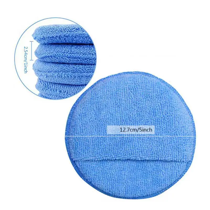 2/5/10Pcs 5-inches Microfiber Wax Applicator Pad Ultra Soft Car Polishing Sponge with Finger Pocket Auto Care Polish Foam Sponge 4