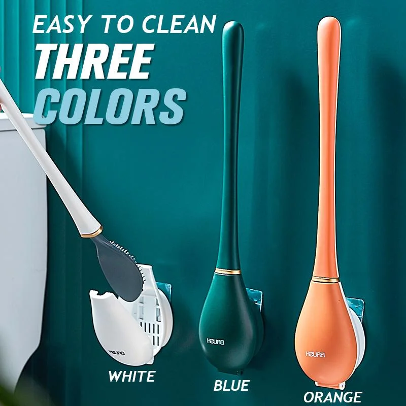 

Toilet Brush Water Leak Proof With Base Silicone Wc Flat Head Flexible Soft Bristles Brush With Quick Drying Holder Set 2021