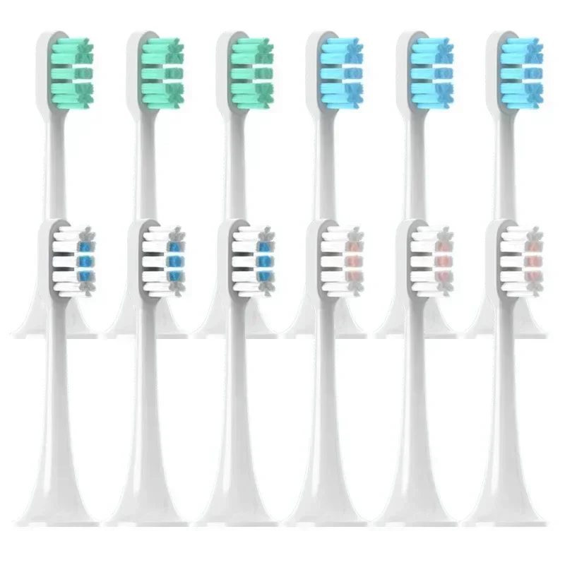 10pcs Replacement Brush Heads for Iconic Brand Mijia T300/T500/T700 Sonic Electric Toothbrush Soft Bristle Nozzles with Caps Vacuum