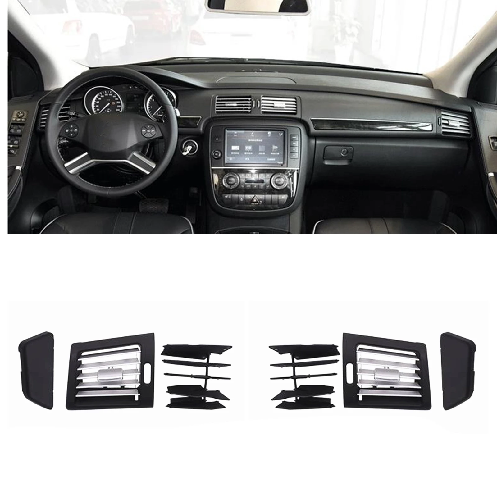

For Mercedes-Benz R Class W251 R300 R320 R350 R400 R500 2006-2009 Front Dashboard A/C Air Vent Outlet Side Panel Grill Grille