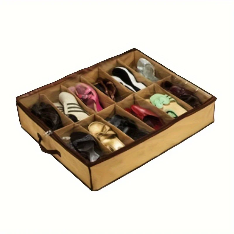 Bed Shoe Organizer 12-Grid Shoe Storage Box