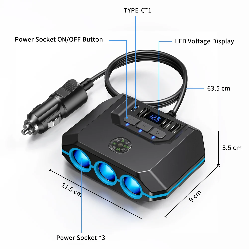 Powstation ڵ Ʈ, 12-24V ڵ      ø, ON/OFF LED USB , ޴