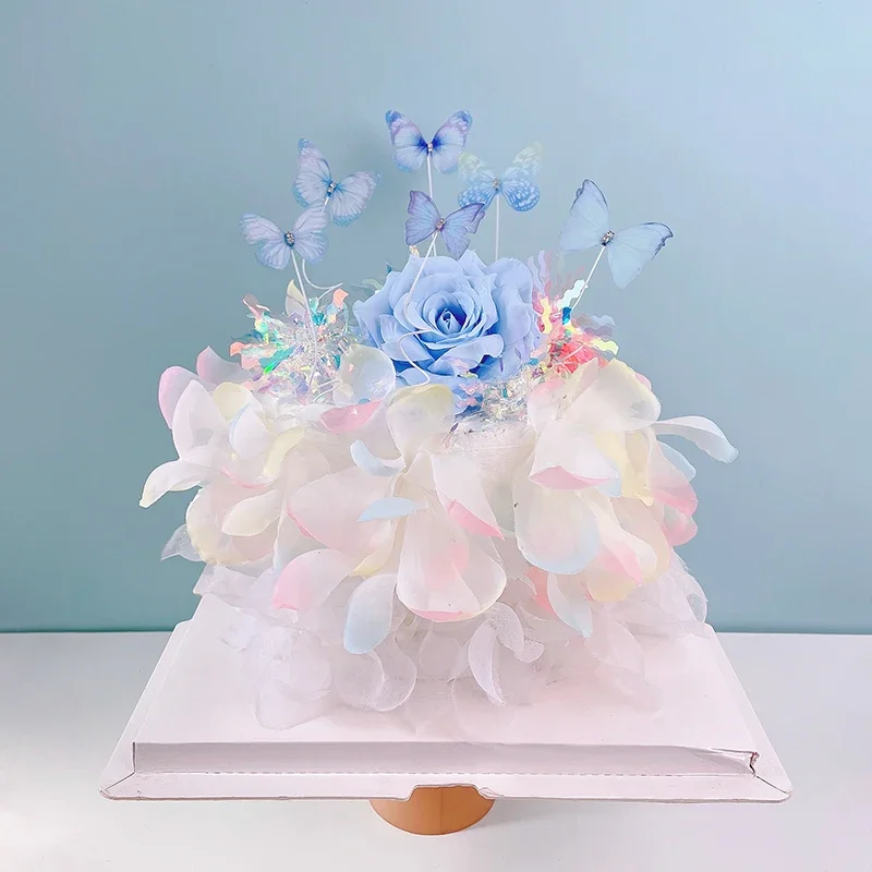 Description Picture 6 of item3D Butterfly Happy Birthday Cake Topper for Wedding DIY Party Baby Shower Girls Dessert Cupcake Decorations Cake Tool