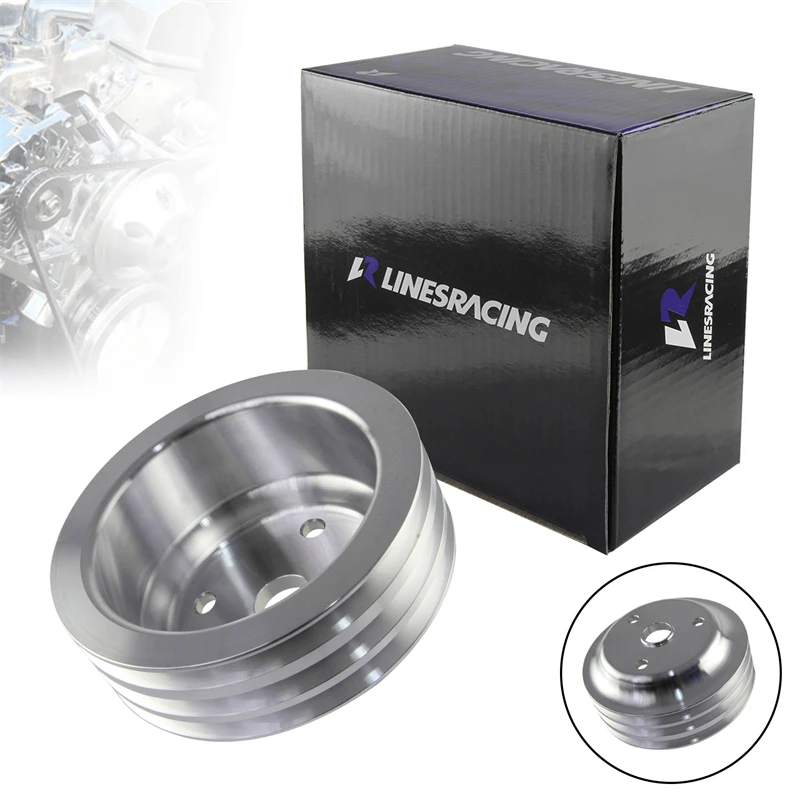 Fit for Small BlockChevy LWP Aluminum 3 Groove Crankshaft Pulley Long Water Pump For Small Block Chevy 350 Crank