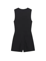Women's Fashion Belted Sleeveless Button-Up Playsuit with Front Pockets Stylish Female Jumpsuit for Casual Wear - Image 2