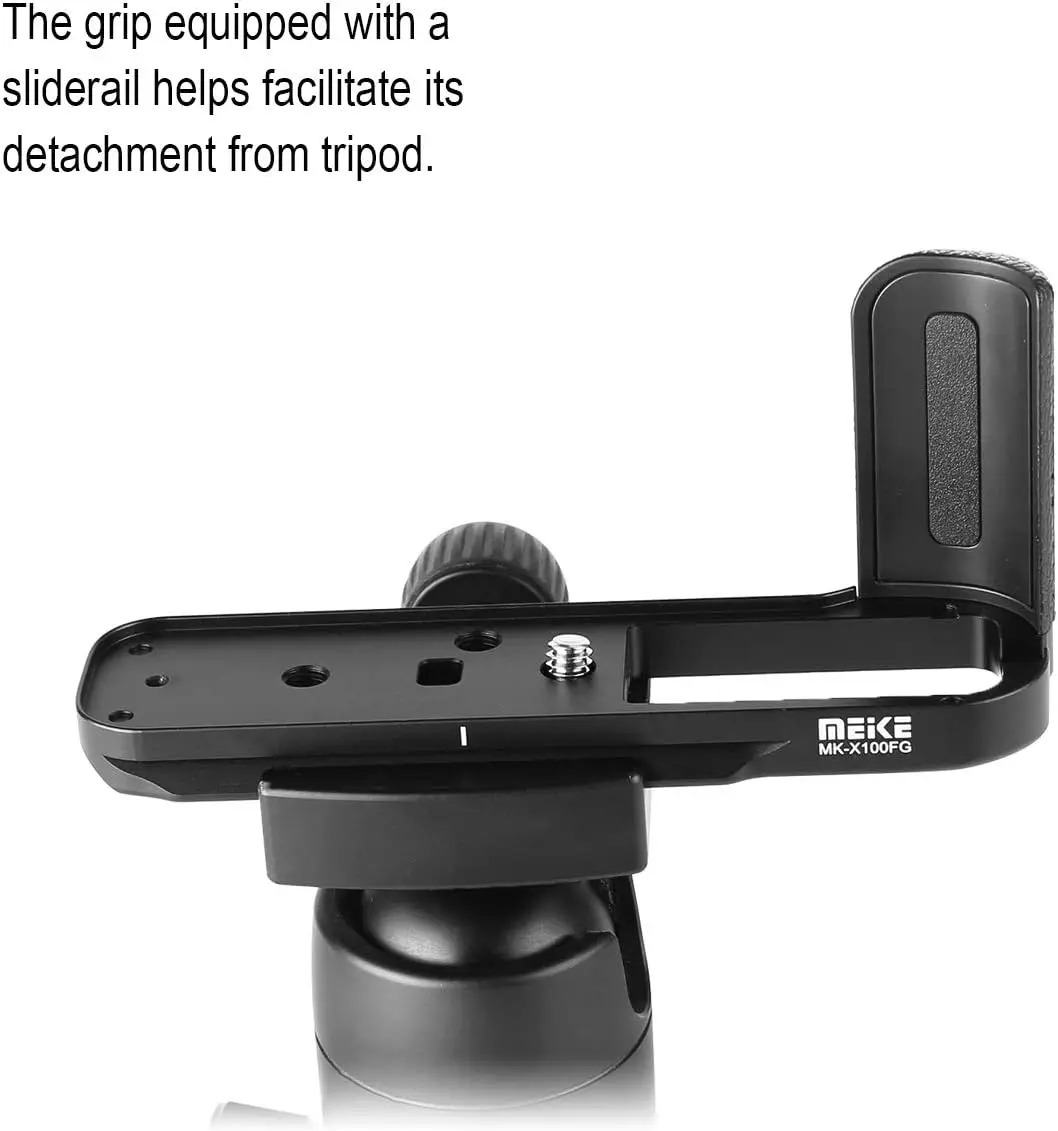 Meike MK-X100FG Solid Metal L Plate Hand Grip Bracket Secure Handle Bracket Quick Release for Fuji Fujifilm X100F Camera camera hand grip