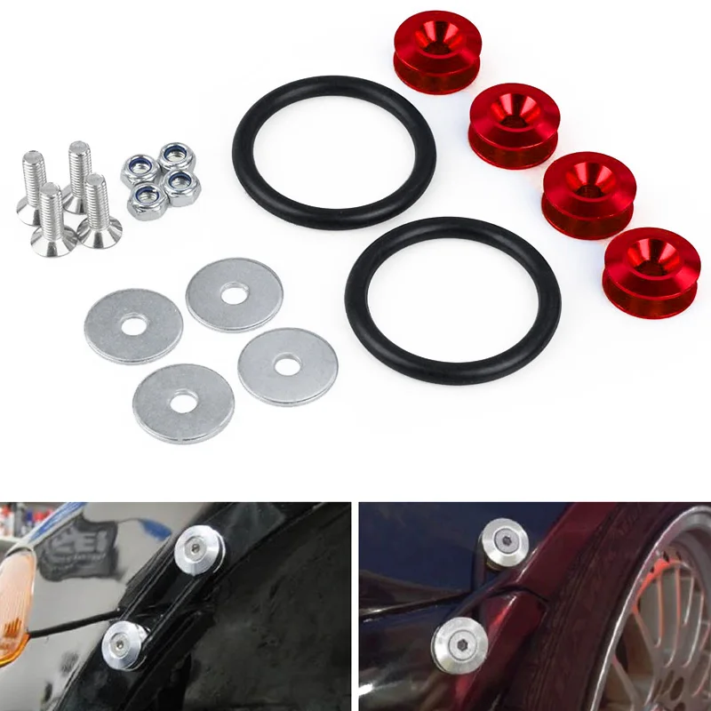 

JDM Quick Release Fasteners are ideal for front bumpers, rear bumpers, and trunk / hatch lids